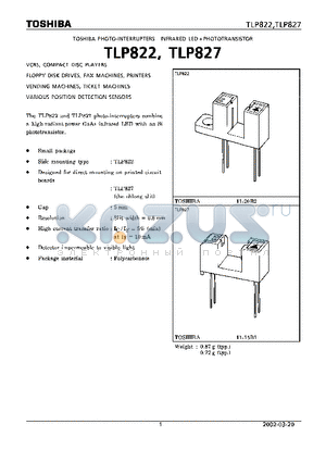 TLP822 datasheet - PHOTO INTERRUPTERS INFRARED LED  PHOTO TRANSISTOR