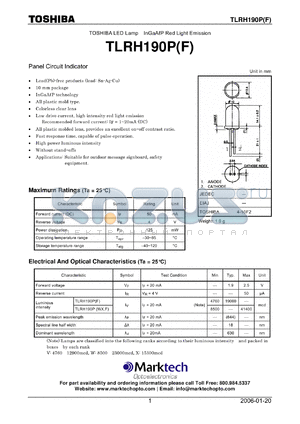 TLRH190PF datasheet - Panel Circuit Indicator