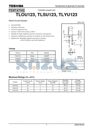 TLSU123 datasheet - TOSHIBA InGaALP LED