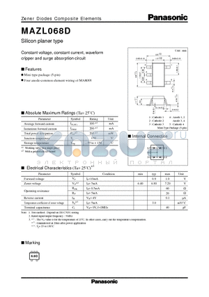 MAZL068D datasheet - Silicon planer type