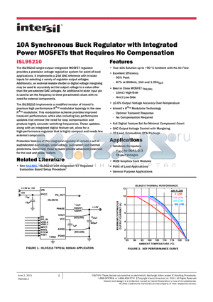 ISL95210IRZ datasheet - 10A Synchronous Buck Regulator with Integrated Power MOSFETs