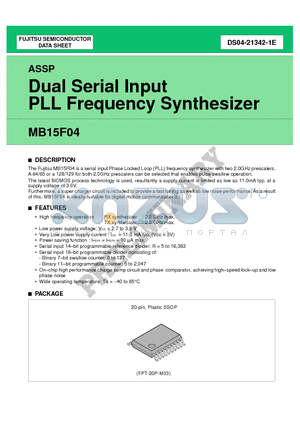 MB15F04 datasheet - Dual Serial Input PLL Frequency Synthesizer