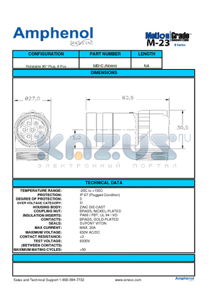 MB1EJN0800 datasheet - Rotatable 90` Plug, 8 Pos