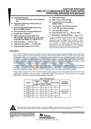 TLV2774AMDREP datasheet - FAMILY OF 2.7-V HIGH-SLEW-RATE RAIL-TO-RAIL OUTPUT OPERATIONAL AMPLIFIERS WITH SHUTDOWN