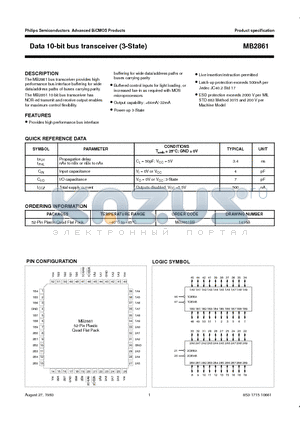 MB2861BB datasheet - Data 10-bit bus transceiver 3-State