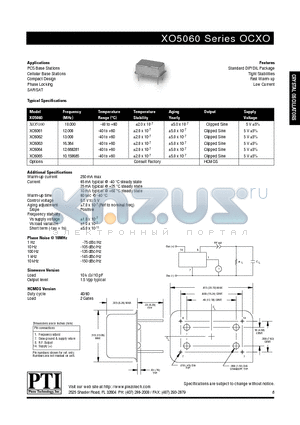 XO5160 datasheet - Standard DIP/DIL Package