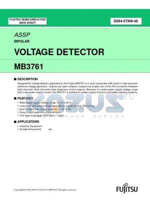 MB3761PF datasheet - VOLTAGE DETECTOR