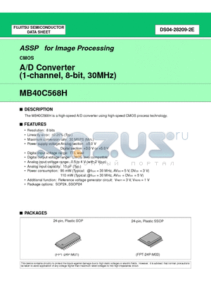 MB40C568HPFV datasheet - A/D Converter (1-channel, 8-bit, 30MHz)