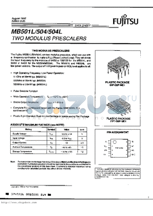 MB504L datasheet - TWO MODULUS PRESCALERS