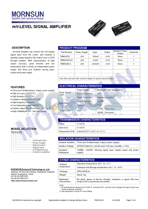 TM6S3AD-3 datasheet - mV-LEVEL SIGNAL AMPLIFIER