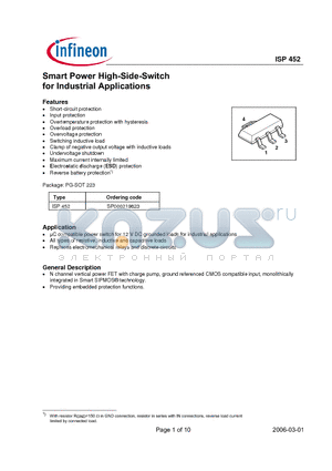 ISP452 datasheet - Smart Power High-Side-Switch for Industrial Applications