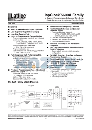 ISPCLOCK5600A datasheet - In-System Programmable, Enhanced Zero-Delay, Clock Generator with Universal Fan-Out Buffer