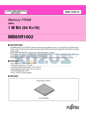 MB85R1002PFTN datasheet - Memory FRAM