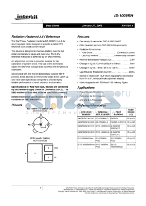 ISYE-1009RH-Q datasheet - Radiation Hardened 2.5V Reference