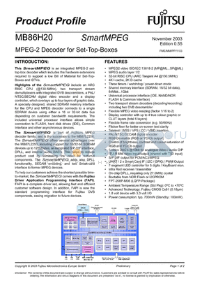 MB86H20 datasheet - SmartMPEG