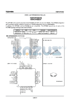 TMP47P440VN datasheet - CMOS 4-BIT MICROCONTROLLER