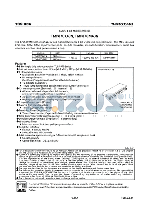 TMP87CM43N datasheet - CMOS 8-BIT MICROCONTROLLER