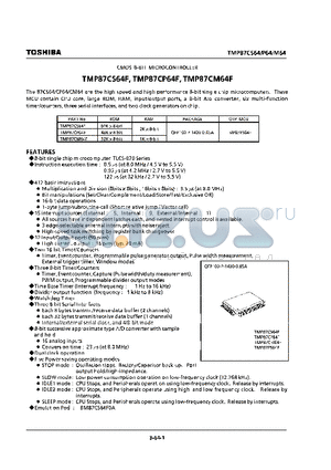 TMP87CP64F datasheet - CMOS 8 BIT MICROCONTROLLER