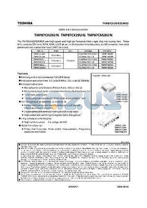 TMP87CH29N datasheet - CMOS 8-BIT MICROCONTROLLER