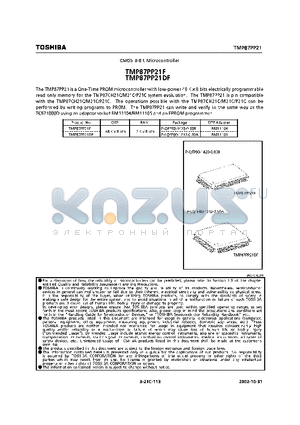 TMP87PP21F datasheet - CMOS 8-BIT MICROCONTROLLER