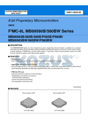 MB89P585B datasheet - 8-bit Proprietary Microcontrollers