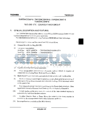 TMPZ84C30AP-8 datasheet - TLCS-Z80 CTC : COUNTER TIMER CIRCUIT