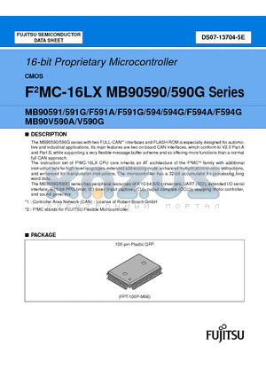 MB90591PF datasheet - 16-bit Proprietary Microcontroller