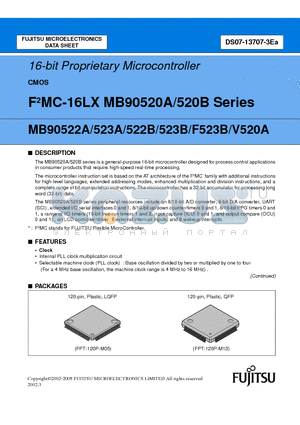 MB90F523B datasheet - 16-bit Proprietary Microcontroller