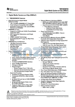 TMS320DM335_09 datasheet - Digital Media System-on-Chip (DMSoC)