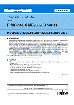 MB90F822B datasheet - 16-bit Microcontroller