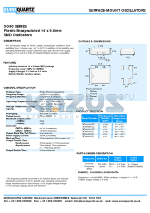 XO90100UC datasheet - SURFACE-MOUNT OSCILLATORS