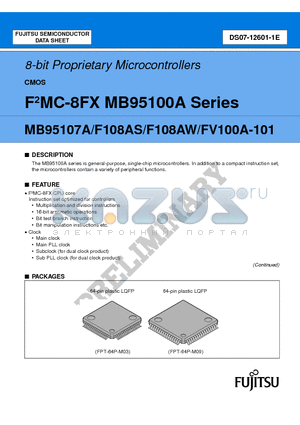 MB95F108AS datasheet - 8-bit Proprietary Microcontrollers