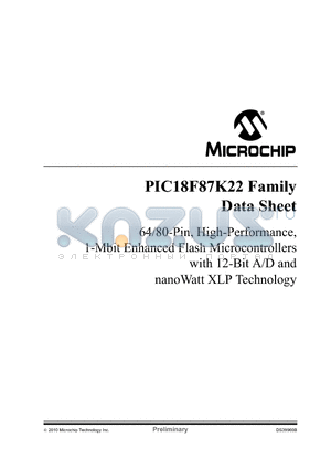 PIC18F67K22-E/MR datasheet - 64/80-Pin, High-Performance, 1-Mbit Enhanced Flash Microcontrollers with 12-Bit A/D and nanoWatt XLP Technology