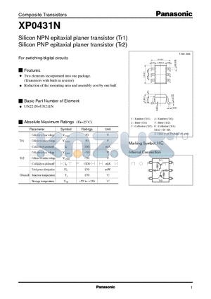 XP0431N datasheet - Silicon NPN(PNP) epitaxial planer transistor