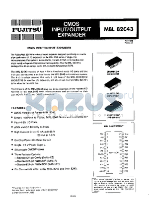 MBL80C49 datasheet - CMOS INPUT/OUTPUT EXPANDER