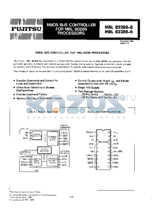 MBL82288-8 datasheet - NMOS BUS CONTROLLER FOR MBL PROCESSORS
