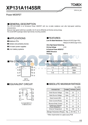 XP131A1145SR_1 datasheet - Power MOSFET