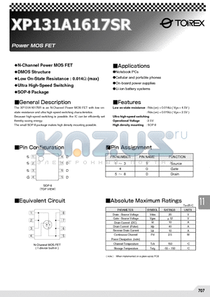 XP131A1617SR datasheet - Power MOS FET