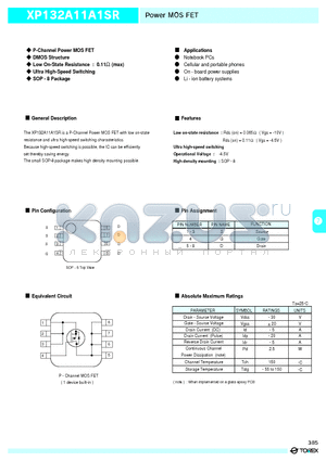 XP132A11A1SR datasheet - Power MOS FET