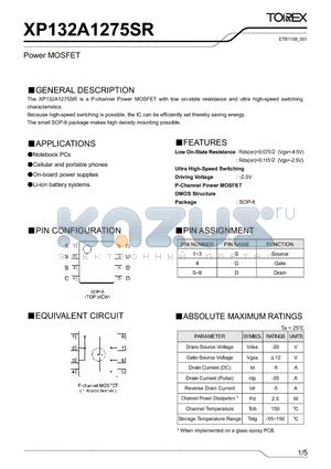 XP132A1275SR datasheet - Power MOSFET