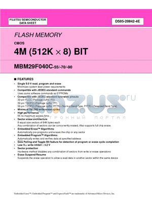 MBM29F040C-55PD datasheet - 4M (512K X 8) BIT
