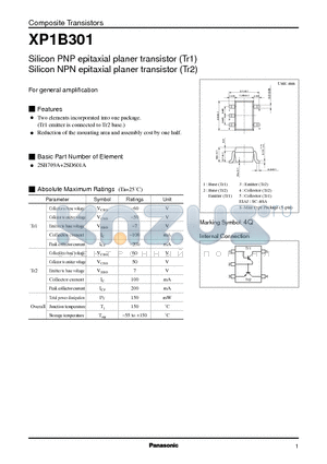 XP1B301 datasheet - Silicon PNP(NPN) epitaxial planer transistor