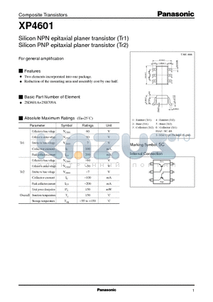 XP4601 datasheet - Silicon NPN(PNP) epitaxial planer transistor