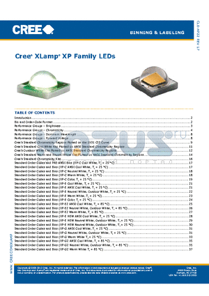 XPCWHT-L1-0000-00C50 datasheet - Cree^ XLamp^ XP Family LEDs