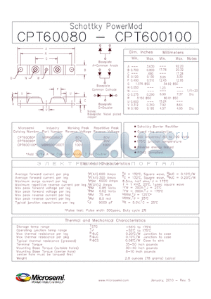 MBR600100CT datasheet - Schottky PowerMod