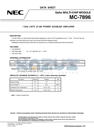 MC-7896-AZ datasheet - GaAs MULTI-CHIP MODULE