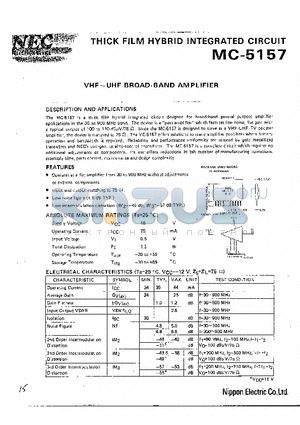 MC-5157 datasheet - THICK EILM HYBRID INTEGRATED CIRCUIT