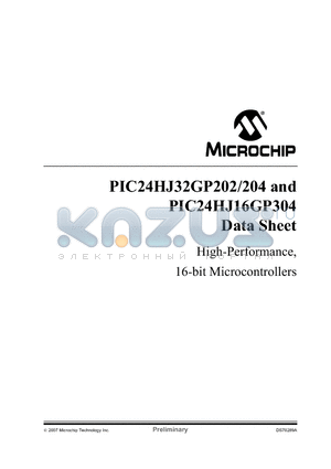 PIC24HJ32GP202 datasheet - High-Performance, 16-bit Microcontrollers