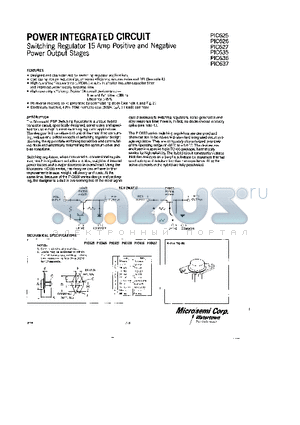 PIC627 datasheet - POWER INTEGRATED CIRCUIT