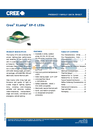 XPEWHT-01-0000-00DC2 datasheet - Cree^ XLamp^ XP-E LEDs